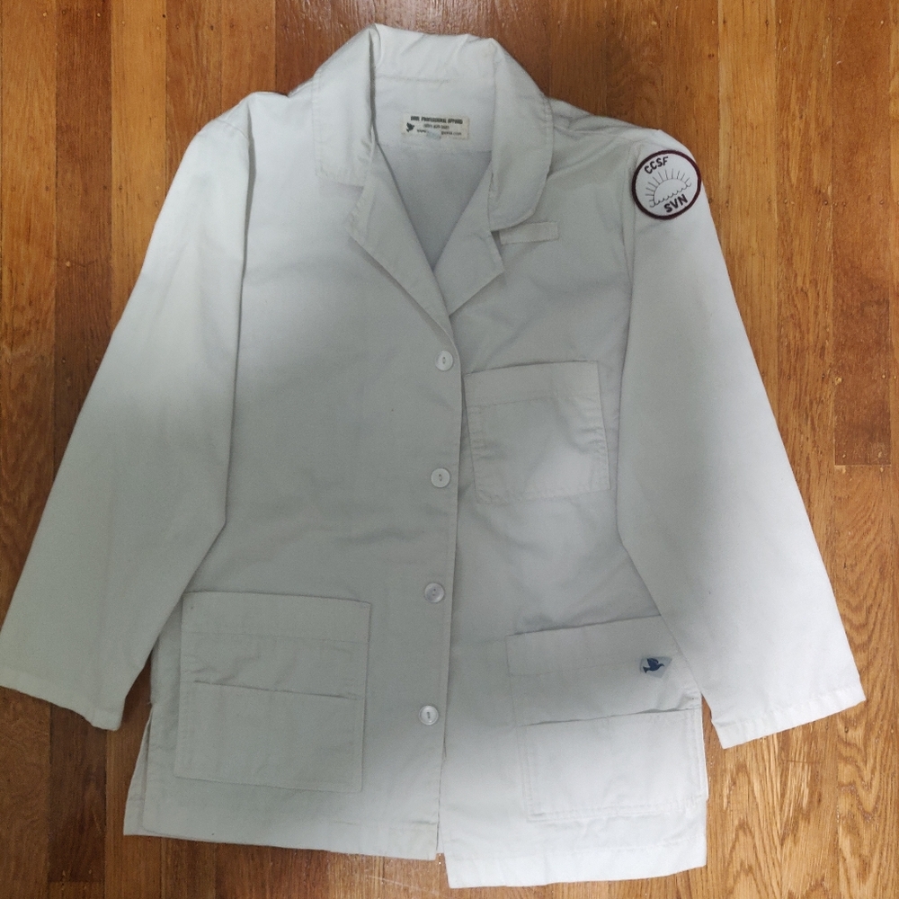Dove White Button Up Lab Coat